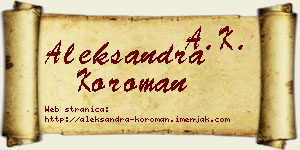 Aleksandra Koroman vizit kartica